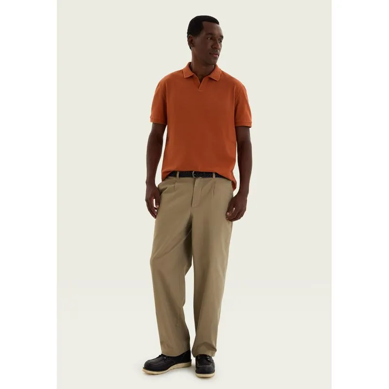 Camisa Polo Masculina Manga Curta Texturizada - Marrom G