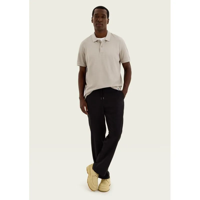 Camisa Polo Masculina Estonada Em Malha Binada - Bege XG
