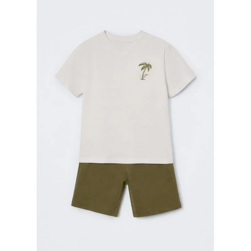 Conjunto Infantil Menino Oversized Estampado - Off white 016