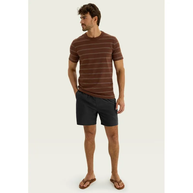 Shorts Masculino em Tecido Plano com Cós de Elástico - Preto XXG