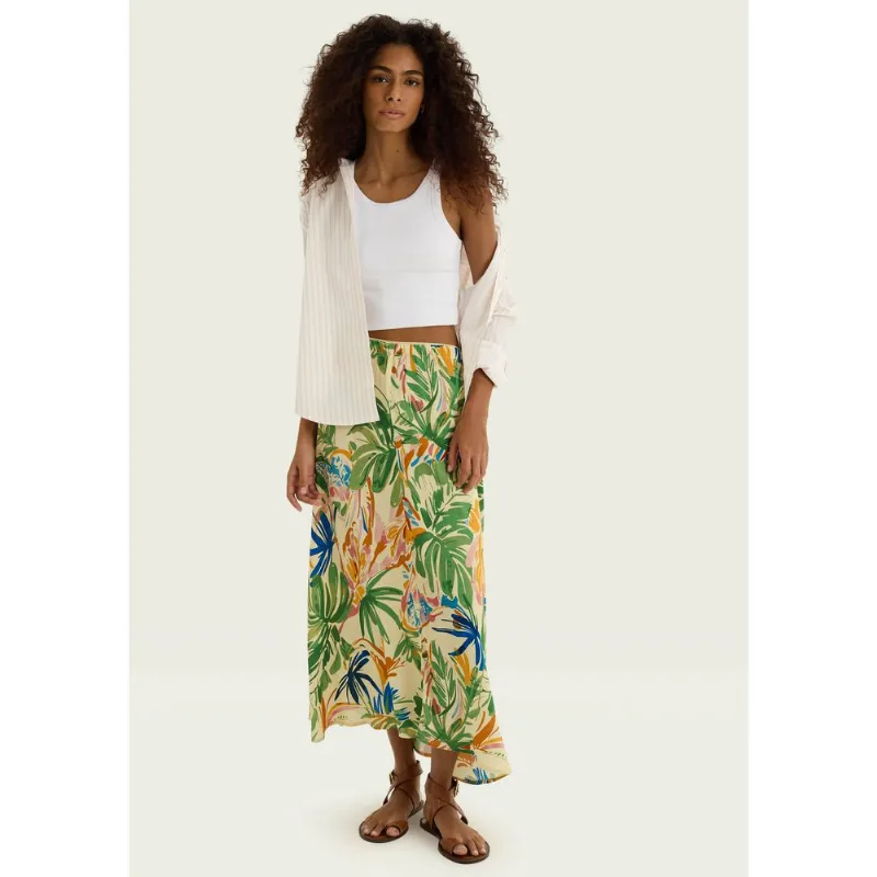 Saia Midi Estampada - Verde G