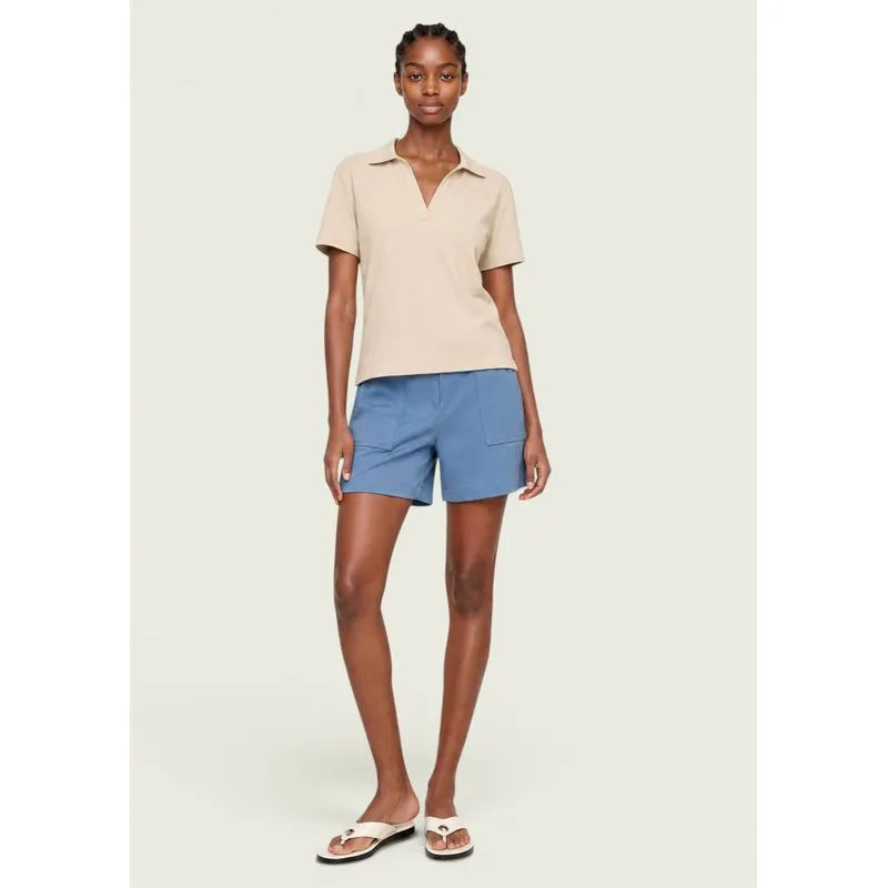 Shorts Feminino Reto Em Peach Touch - Azul 046
