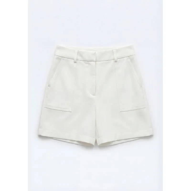 Shorts Feminino Reto Em Peach Touch - Off white 046
