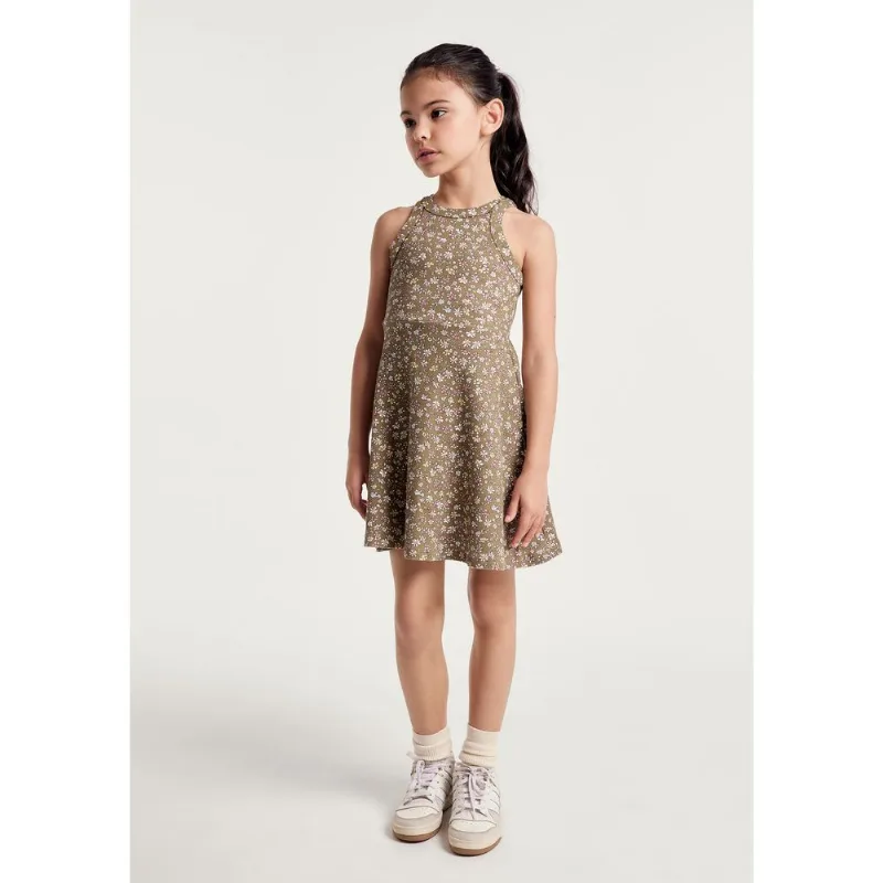 Vestido Infantil Curto Em Ribana Canelada - Caqui 012