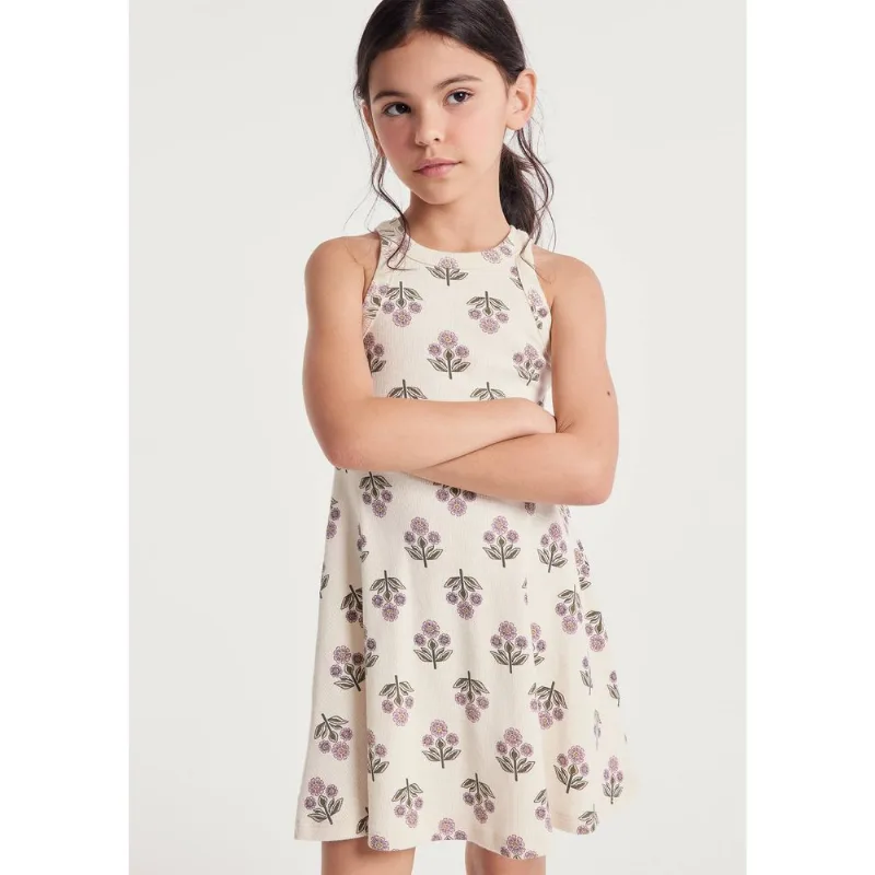 Vestido Infantil Curto Em Ribana Canelada - Off white 010