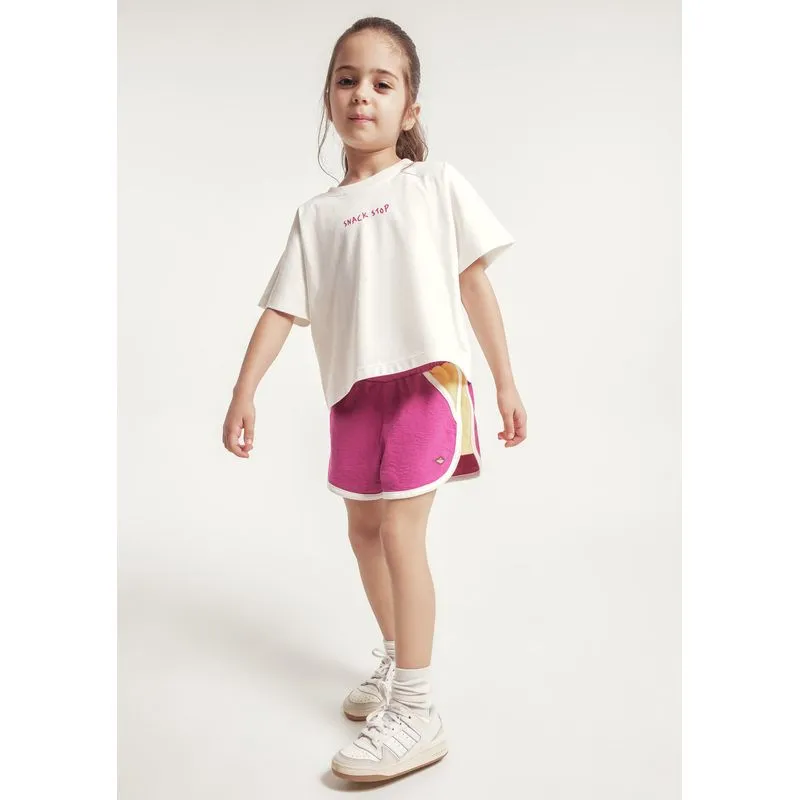 Shorts Infantil Menina Runner Texturizado - Rosa 016