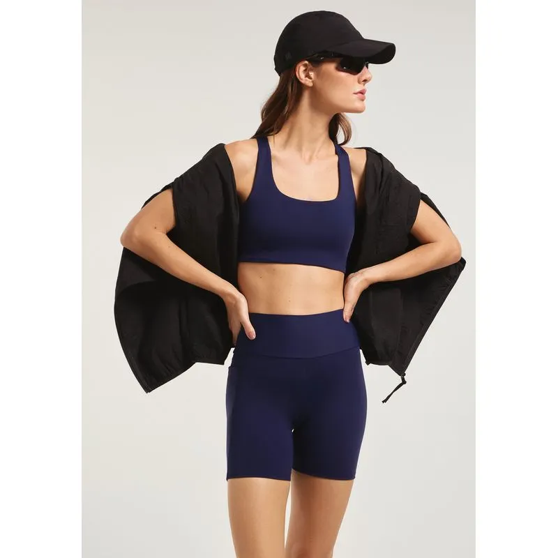 Top Esportivo Feminino Hero Com Fio Lycra® - Azul XG