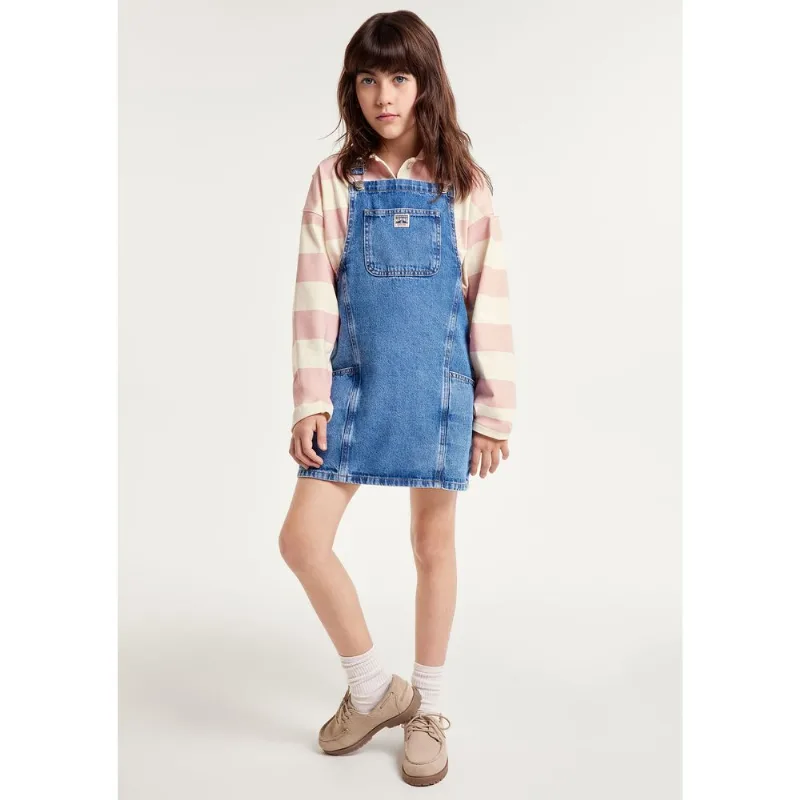 Jardineira Infantil Menina Em Jeans - Azul 012