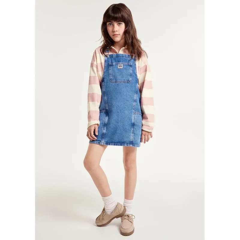 Jardineira Infantil Menina Em Jeans - Azul 016