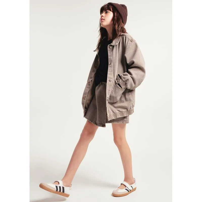 Jaqueta Infantil Menina Oversized Estonada - Cinza 010
