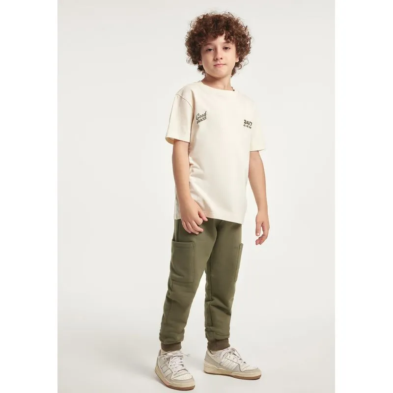 Conjunto Infantil Unissex Com Estampa - Creme 010