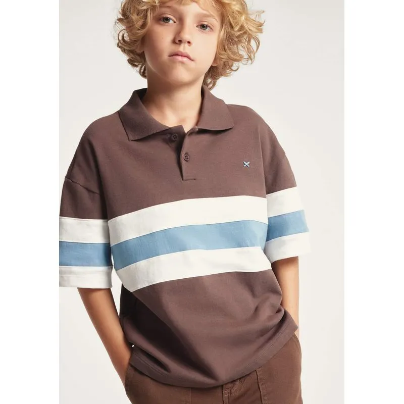 Camisa Polo Infantil Menino Oversized - Marrom 008