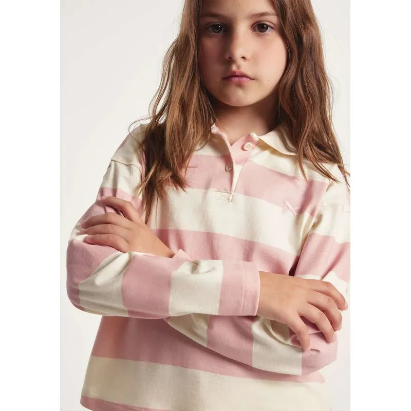 Polo Infantil Menina Oversized Listrada - Rosa 008