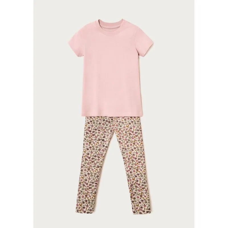 Conjunto Infantil Menina Animal Print Em Algodão - Rosa 006