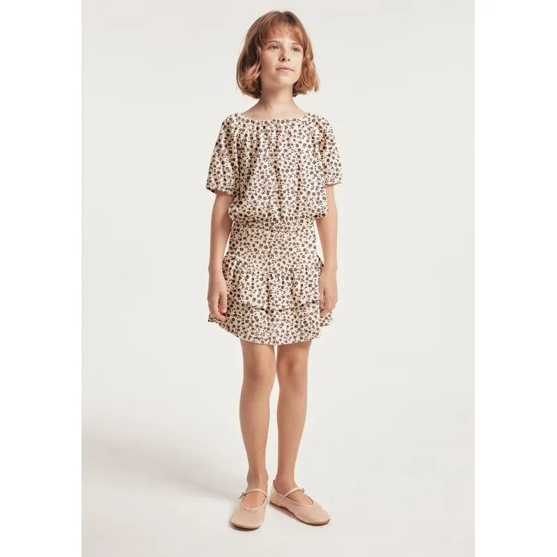 Shorts Saia Infantil Babados Texturizado - Off white 012