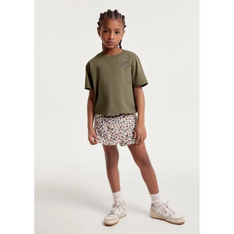 Conjunto Curto Infantil Menina Estampado - Verde 016