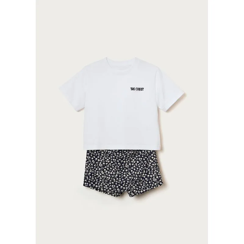 Conjunto Curto Infantil Menina Estampado - Branco 016