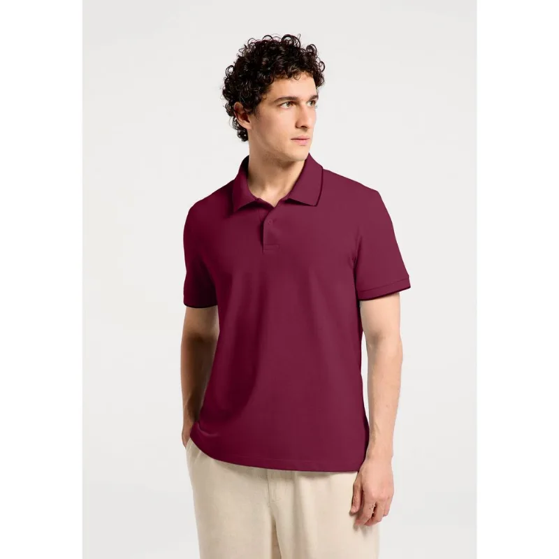Camisa Polo Básica Masculina Manga Curta Em Piquet - Vermelho M