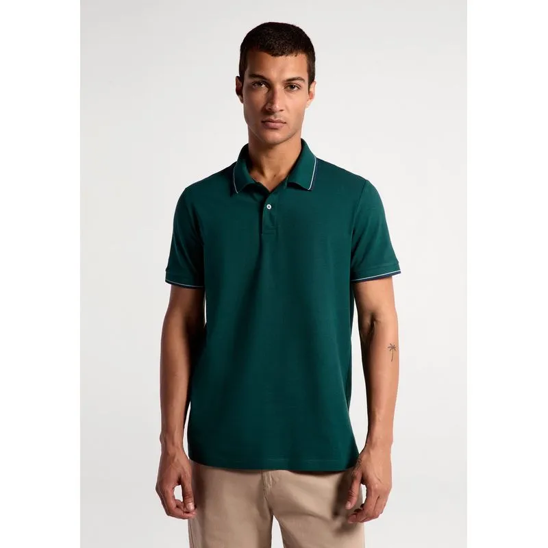 Camisa Polo Básica Masculina Manga Curta Em Piquet - Verde M