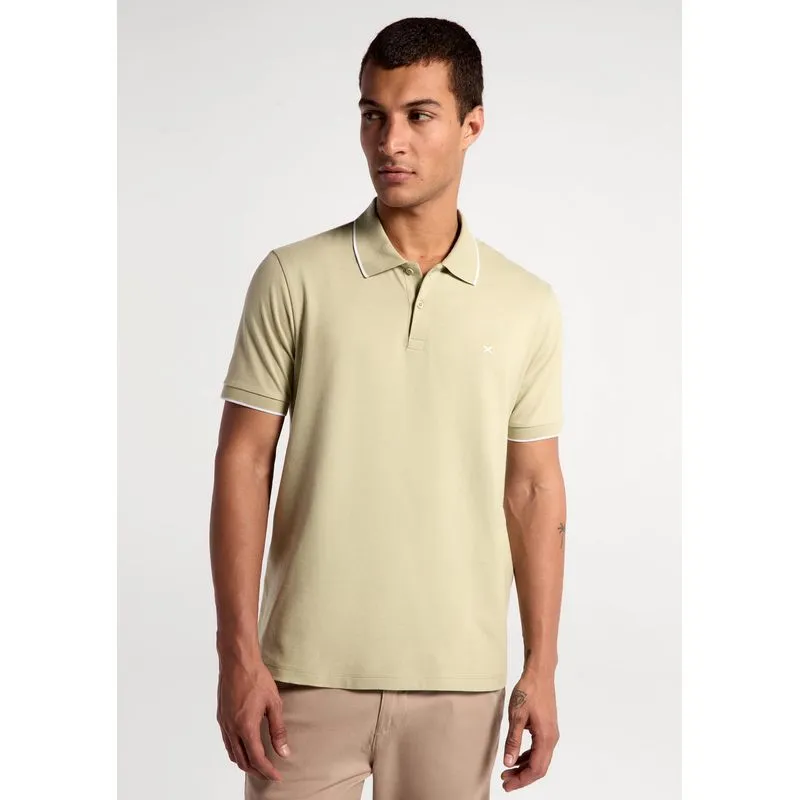 Camisa Polo Básica Masculina Super Cotton Com Bordado - Verde XG
