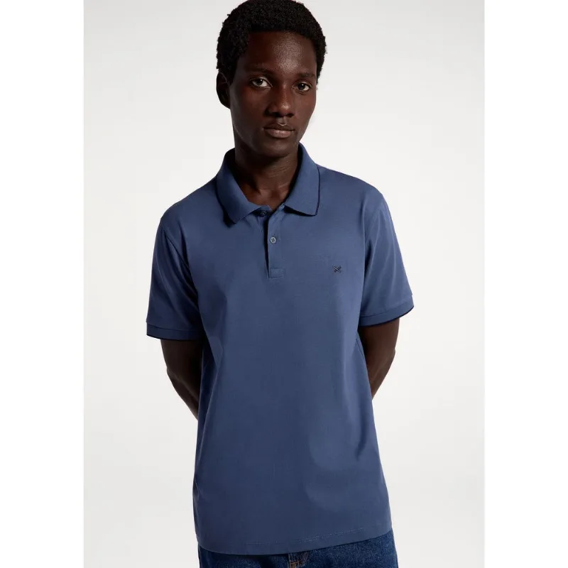 Camisa Polo Básica Masculina Super Cotton Com Bordado - Azul M
