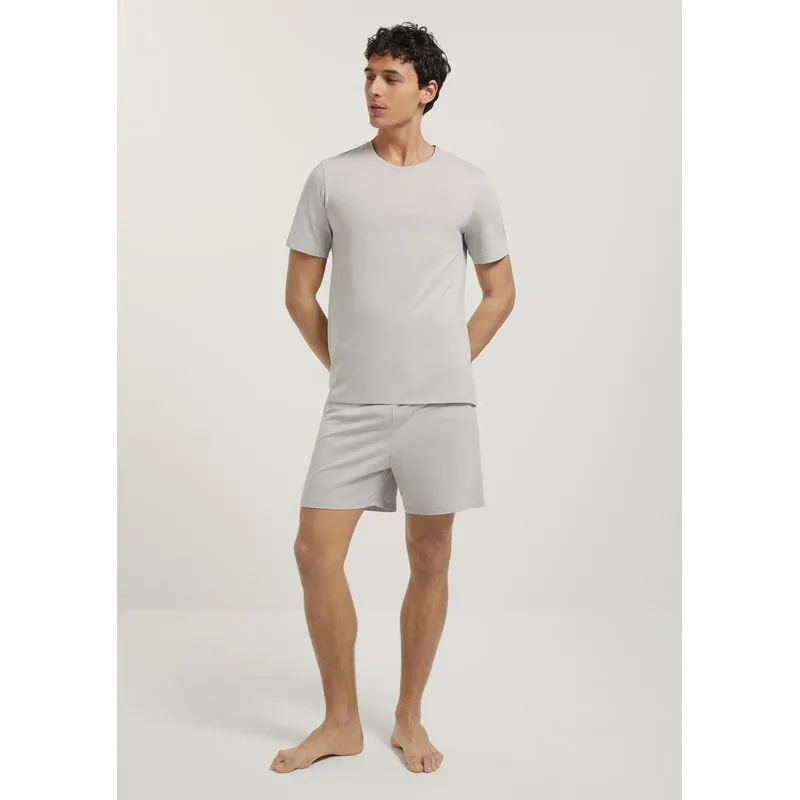 Pijama Curto Masculino Comfort Em Algodão Pima - Cinza P