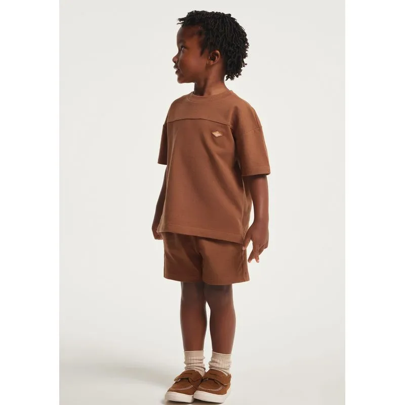 Conjunto Infantil Menino Em Moletinho - Marrom 016