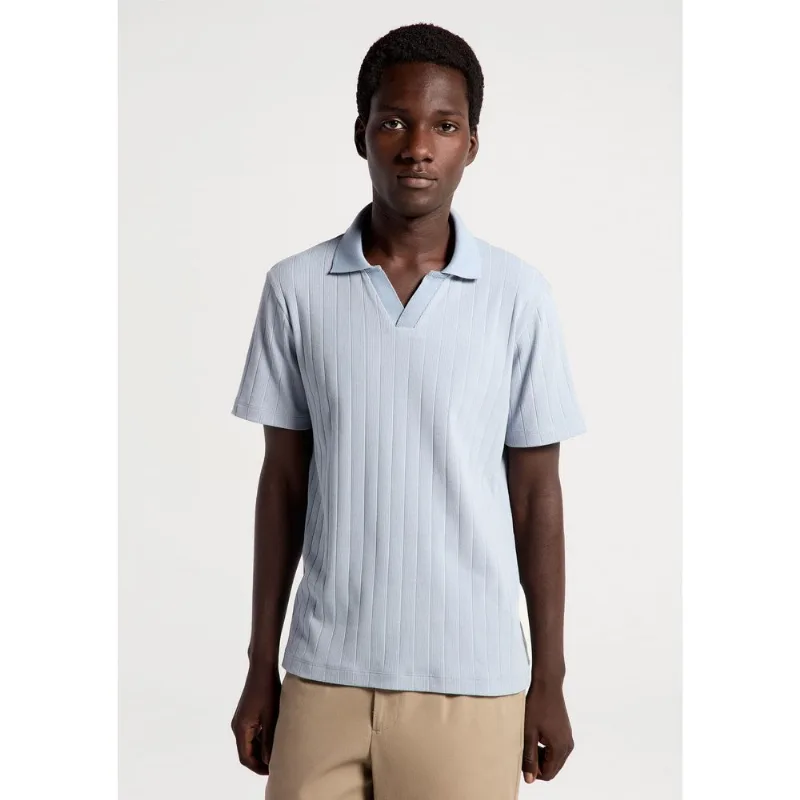 Polo Masculina Slim Em Algodão - Azul M