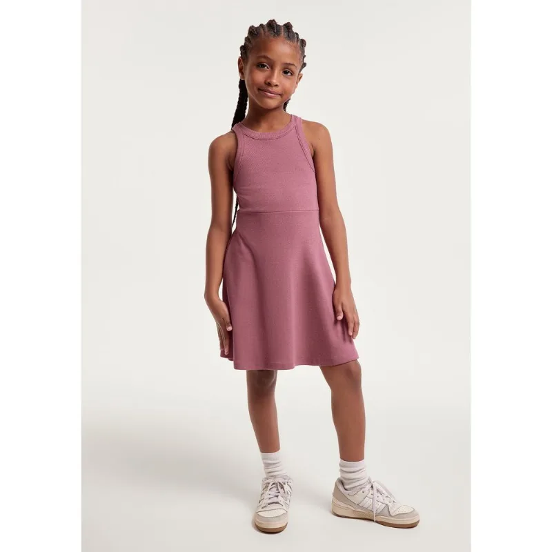 Vestido Infantil Curto Canelado - Rosa 006