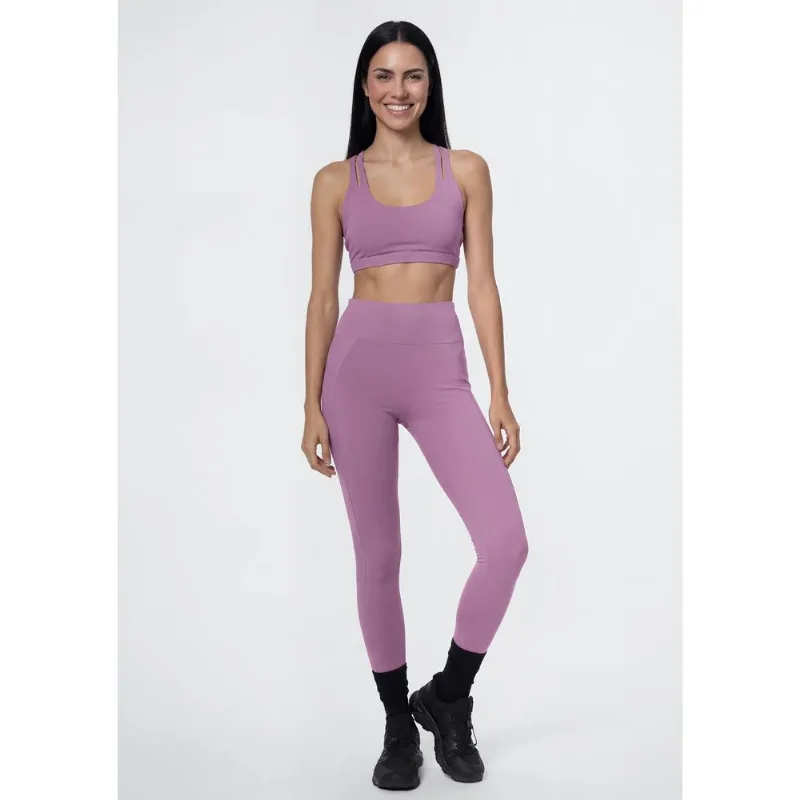 Calça Legging Feminina Cintura Alta Com Texturas - Roxo XG