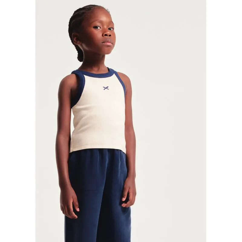 Regata Cropped Infantil Menina Em Ribana - Off white 004