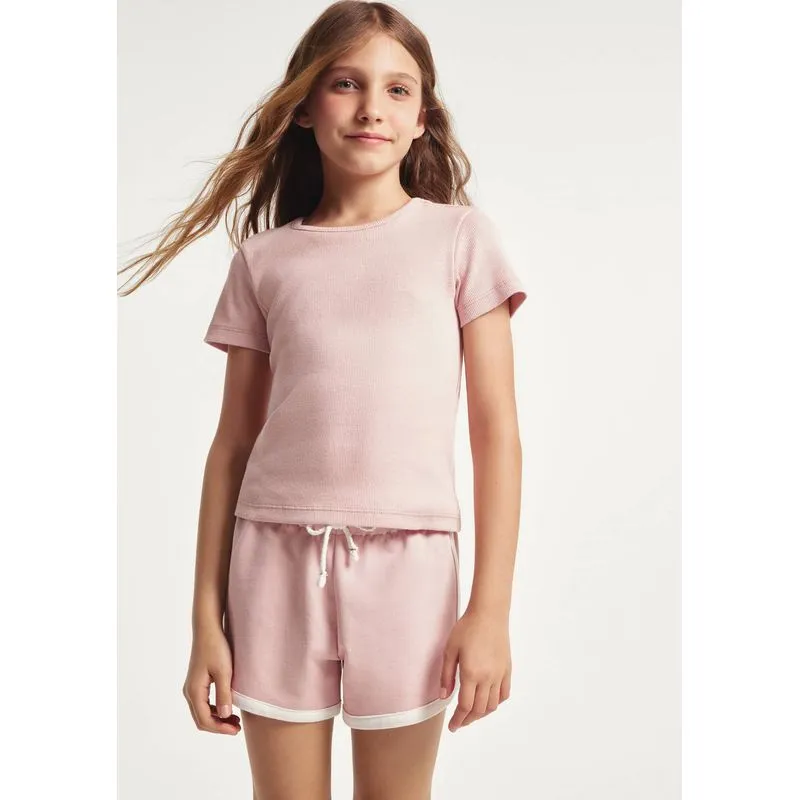 Shorts Infantil Menina Esportivo Runner - Rosa 008