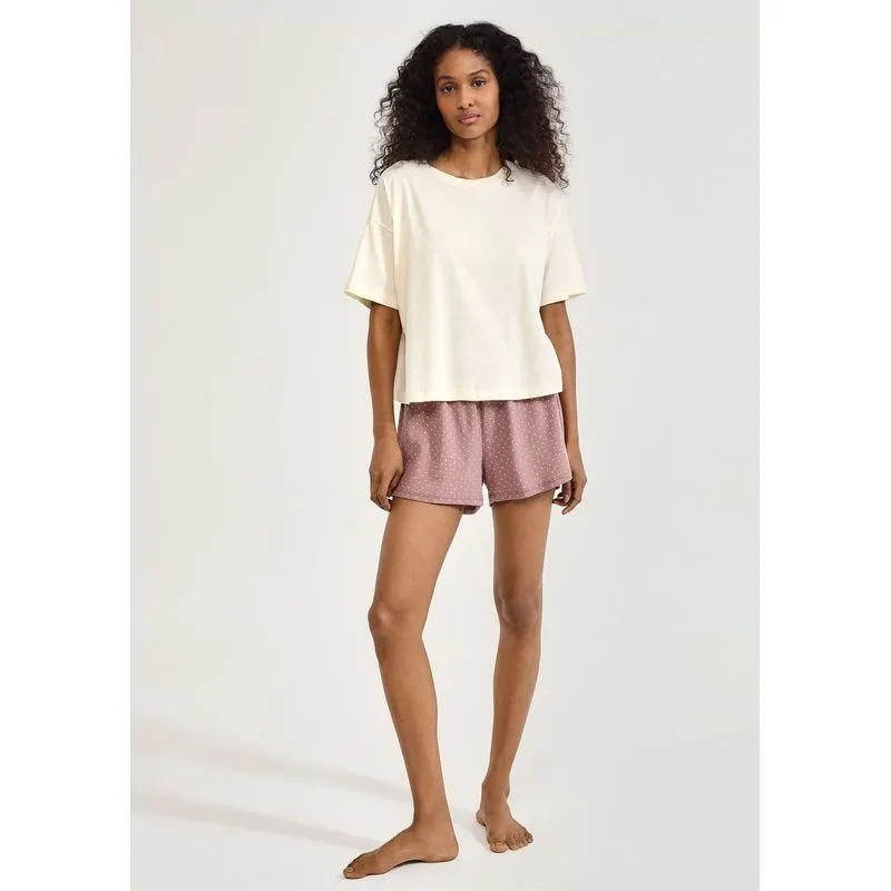 Pijama Curto Feminino Box Estampado - Rosa XG