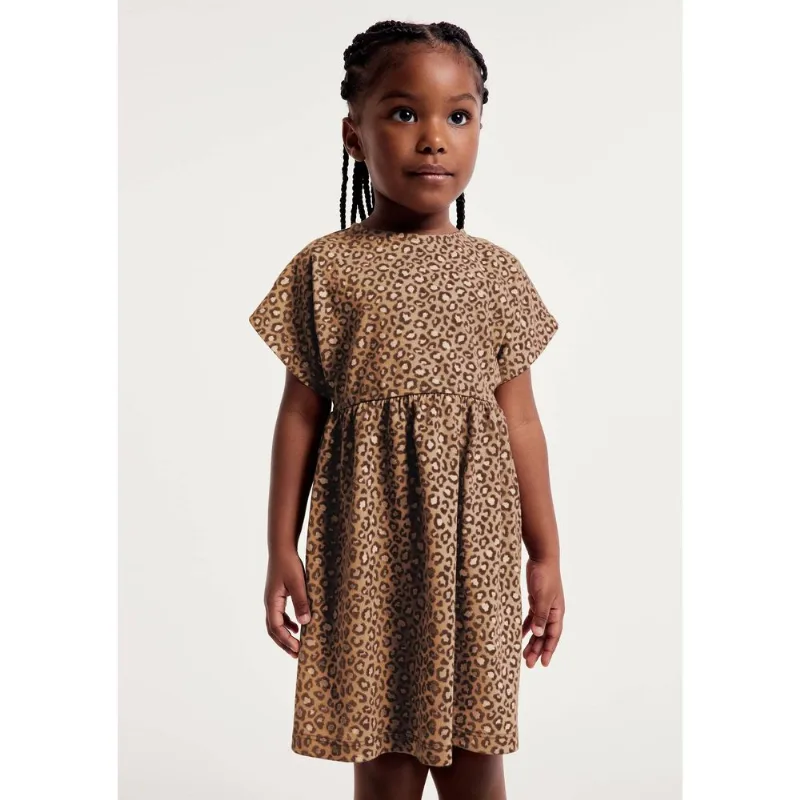 Vestido Infantil Curto Estampado - Marrom 012
