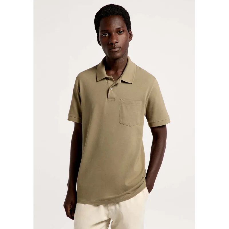 Camisa Polo Básica Masculina Em Piquet Com Bolso - Verde XG