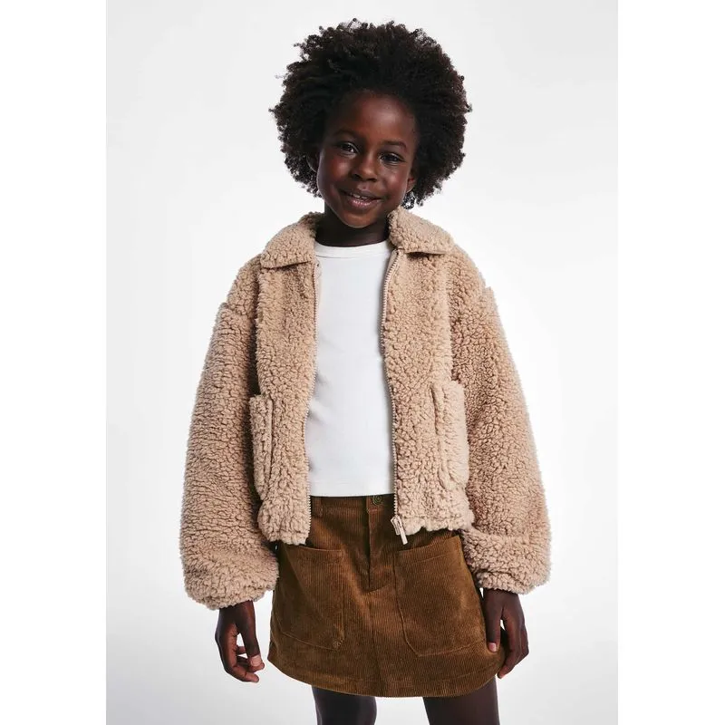 Jaqueta Infantil Menina Peluciada - Bege 014