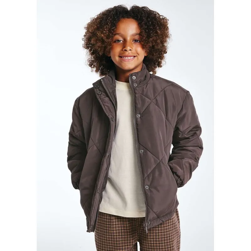 Jaqueta Infantil Menino Matelassê - Marrom 008