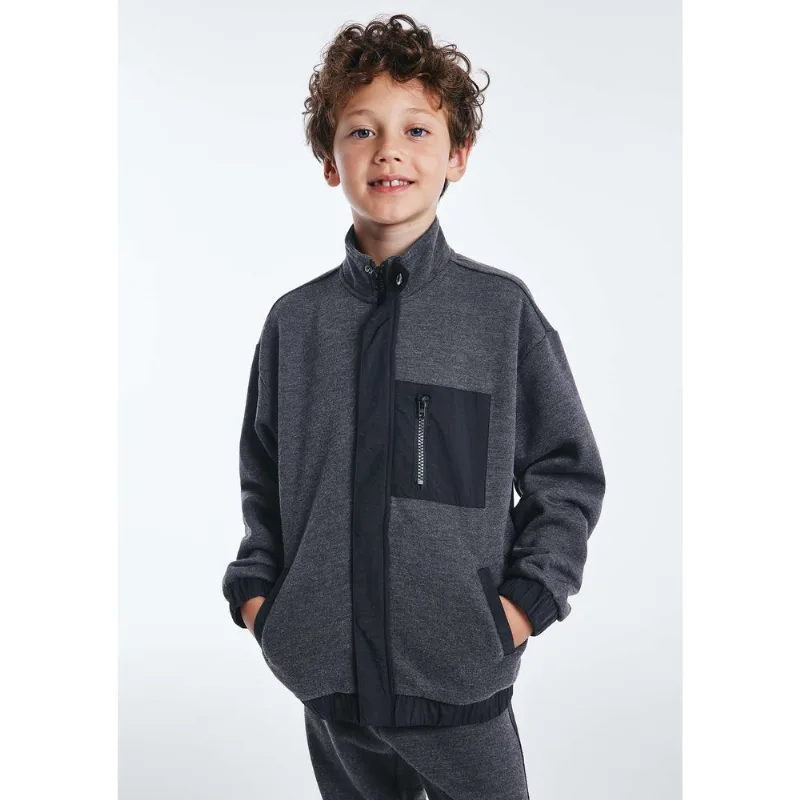 Jaqueta Infantil Menino Em Moletom - Cinza 006