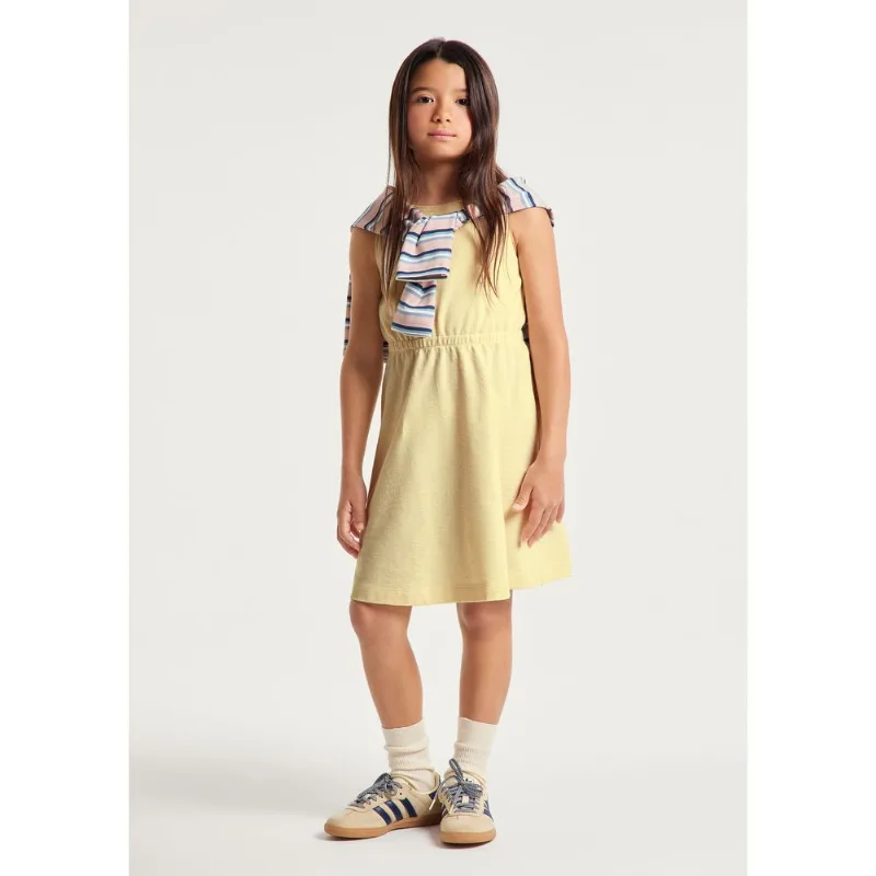 Vestido Infantil Curto Texturizado - Amarelo 006