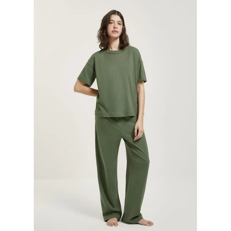 Pijama Longo Feminino Box Em Malha Premium - Verde XP