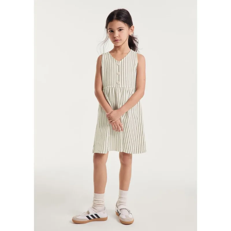Vestido Infantil Em Piquet Com Fio Tinto - Off white 012