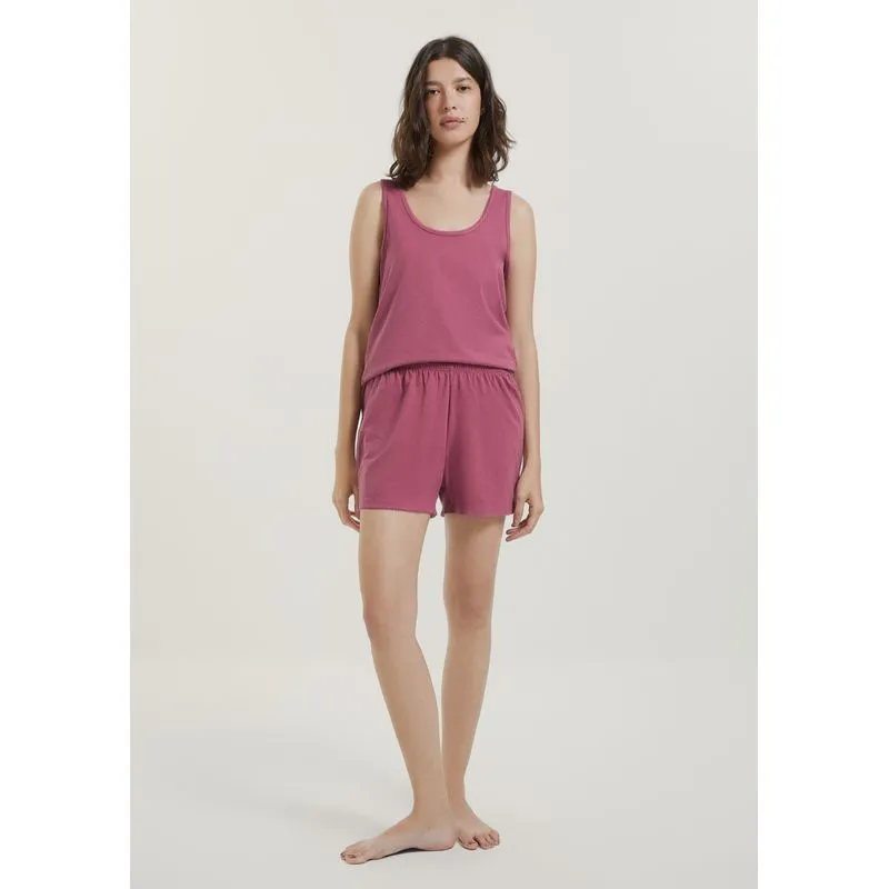 Pijama Curto Feminino Texturizado Com Regata - Rosa XP