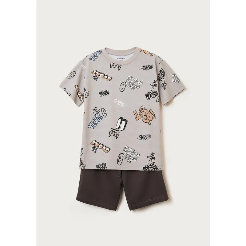 Conjunto Curto Infantil Menino Regular - Cinza 010