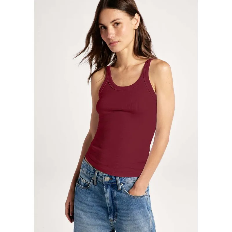 Regata Básica Feminina Slim Rib - Vinho XXG