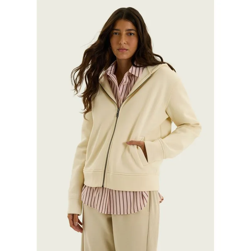 Jaqueta Feminina Em Moletom - Off white M