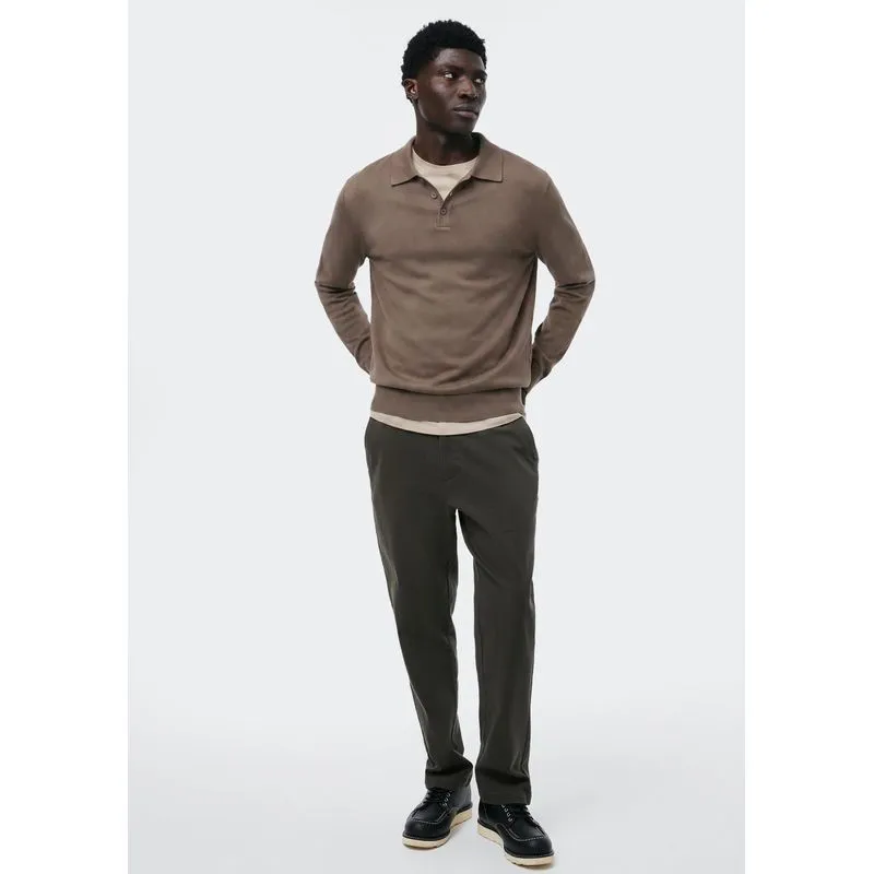 Polo Masculina Em Tricô Fio Tinto - Marrom M