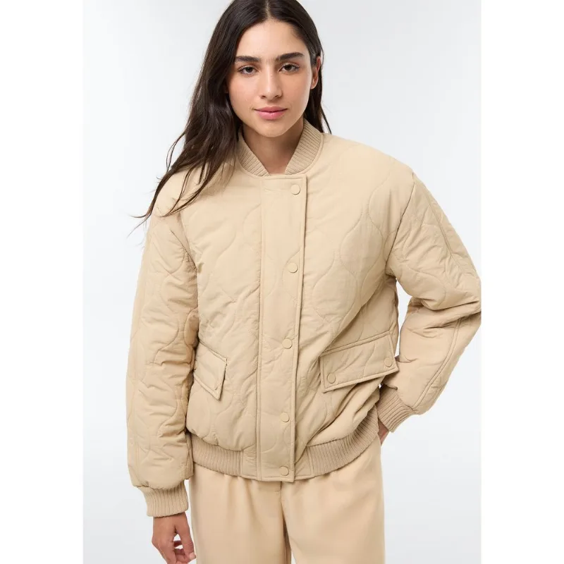 Jaqueta Feminina Bomber Puffer - Bege P
