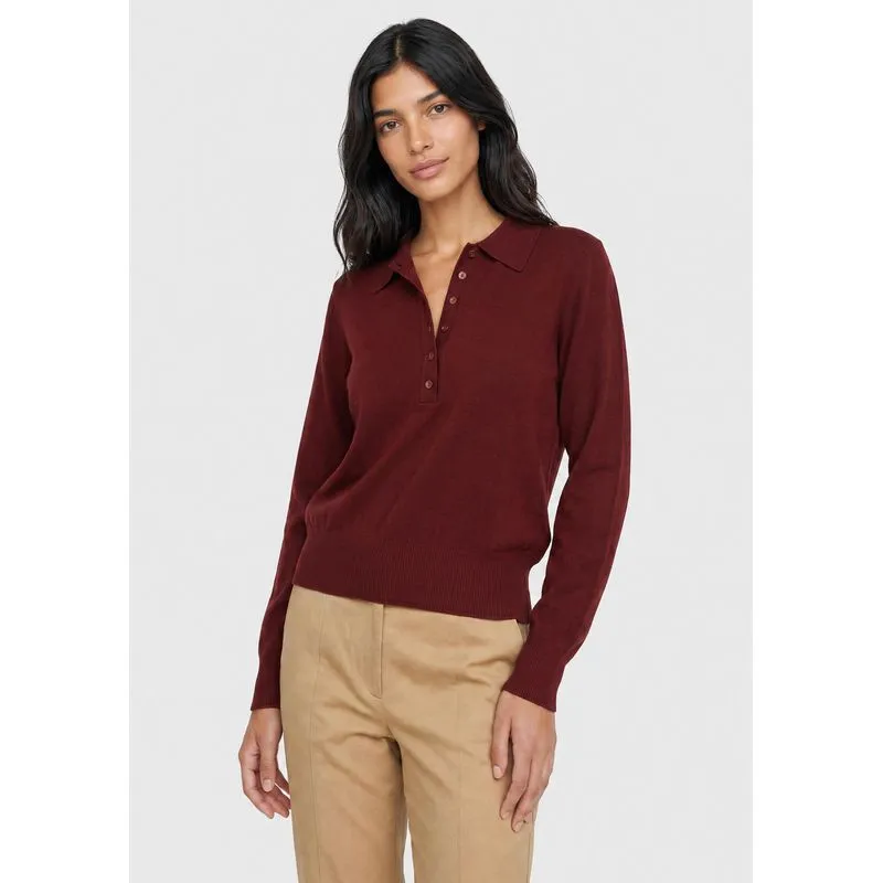 Polo Feminina Tricô Manga Longa - Vermelho XG