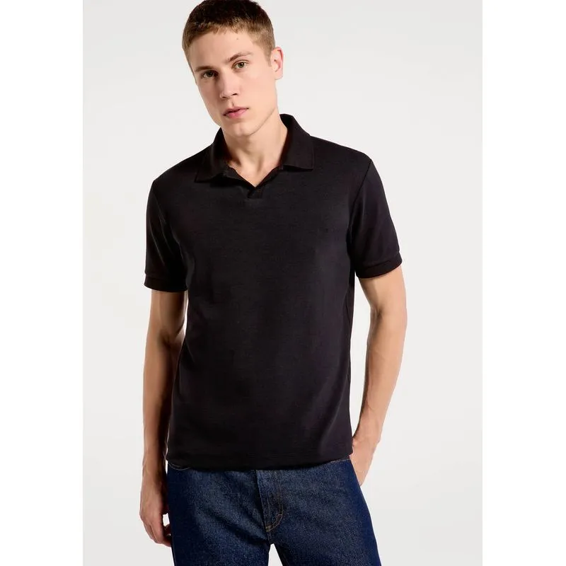 Camisa Polo Masculina Em Malha Premium - Preto M