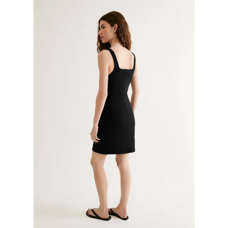 Vestido Curto Decote Quadrado - Preto M